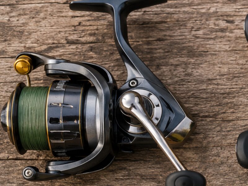 Saltwater spinning reel with braided line