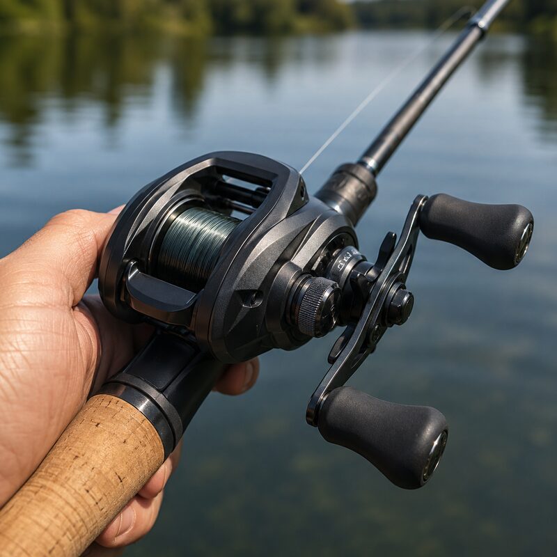 Baitcasting reel over water