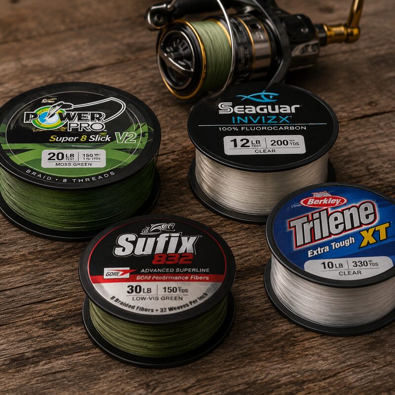Spools of fishing line